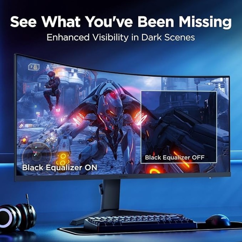 KOORUI 34E6UC 34-Inch Curved WQHD 165Hz Gaming Monitor