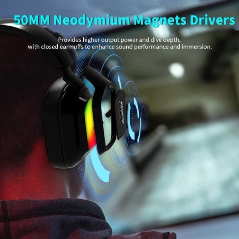 AJAZZ AX368 Gaming Headset With Noise-Canceling Mic And LED Lights – 7.1 Stereo Surround Sound