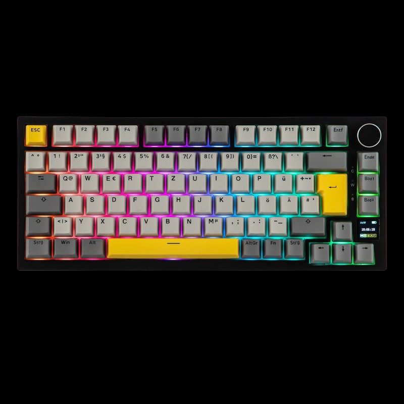 Ajazz AK820 Pro – Black Gray Yellow – Gift Switch 3 Modes RGB DIY