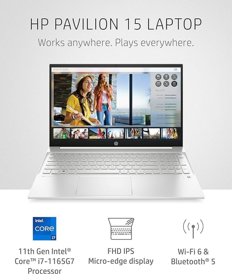 HP Pavilion 15 Laptop, 11th Gen Intel Core I7-1165G7 Processor, 16 GB RAM, 512 GB SSD Storage, Full HD IPS Micro-edge Display, Windows 10 Pro, Compact Design, Long Battery Life (15-eg0021nr, 2020)