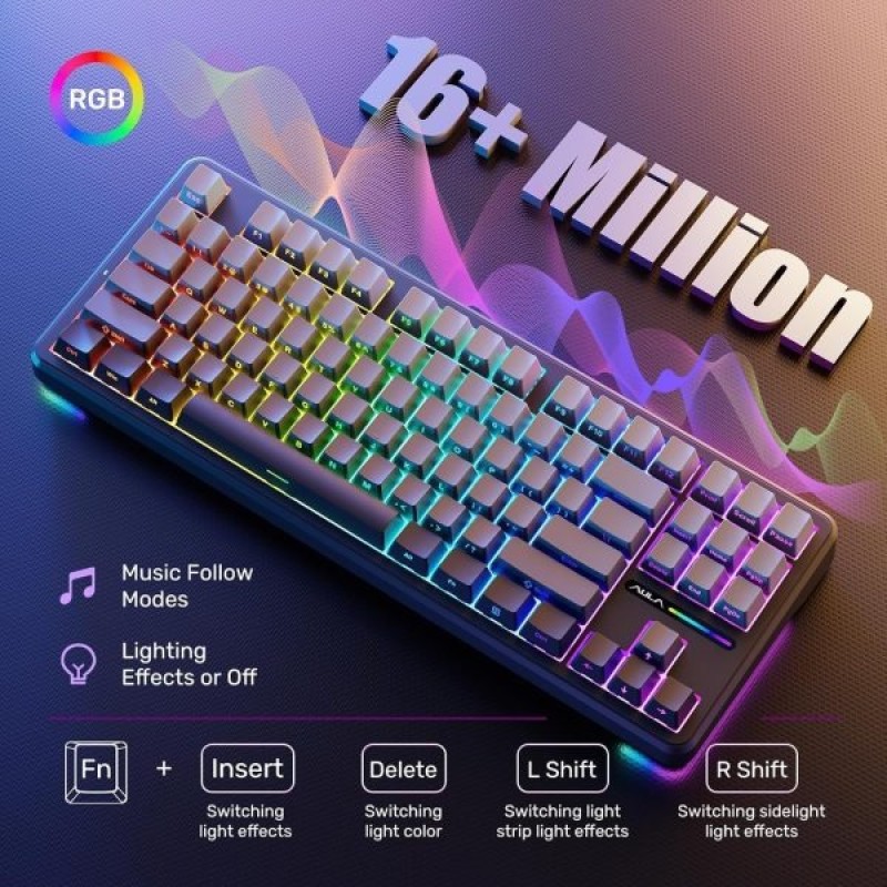 AULA F87 Pro Hot-Swappable Mechanical Keyboard: Tri-Mode Connectivity