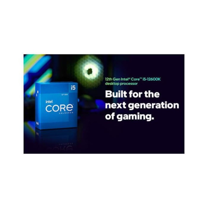 Intel Core I5-12600K Alder Lake (12th Gen) CPU / Unlocked / 10 Cores (6P + 4E) / 16 Threads / 3.70GHz Base / 4.90GHz Max Turbo / 150W TDP