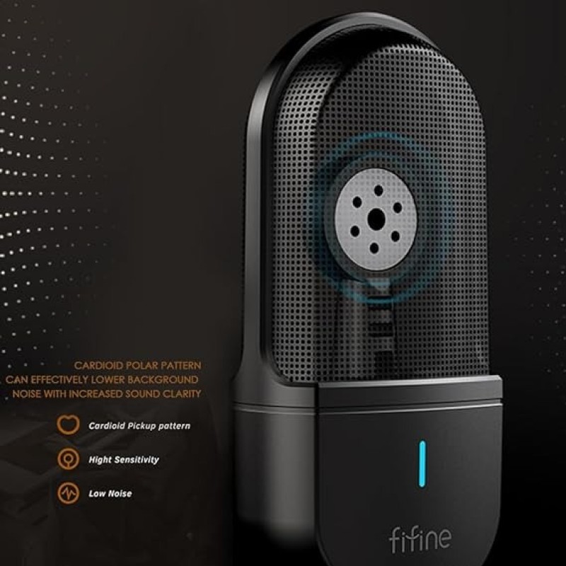 FIFINE K726 Microphone Cardioid Condenser With Type C Output, Shock Mount