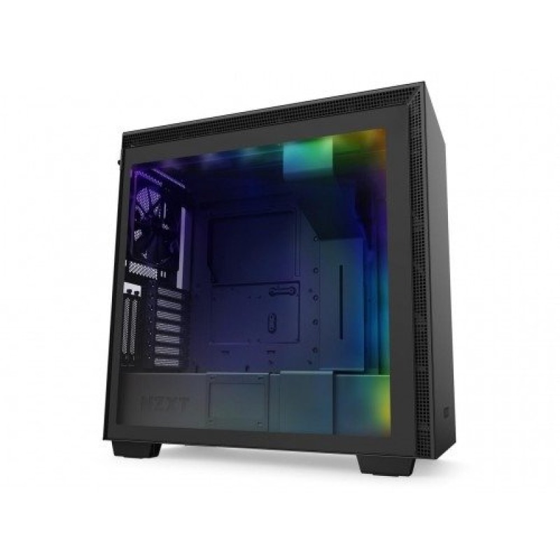 NZXT H710i ATX Mid Tower, Front I/O USB Type-C Port, Tempered Glass Side, RGB Lighting , Matte Black