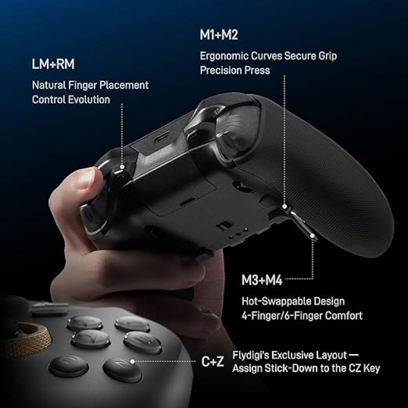 Flydigi Vader 5 Pro Wireless Controller — Hall Effect FORCEFLEX Sticks, 3ms Latency, Tri-Mode For PC, Switch, Android & IOS In Nepal
