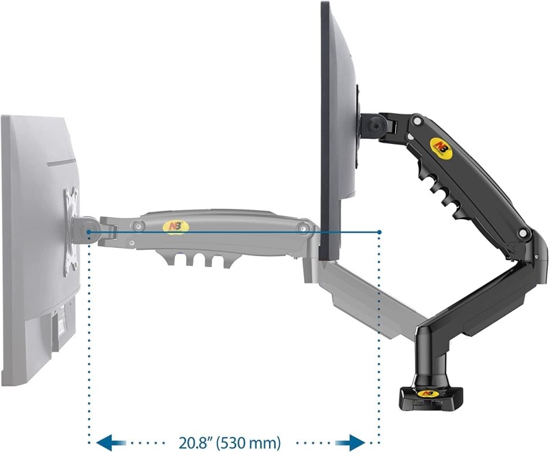 North Bayou F80 Single Monitor Arm – Black