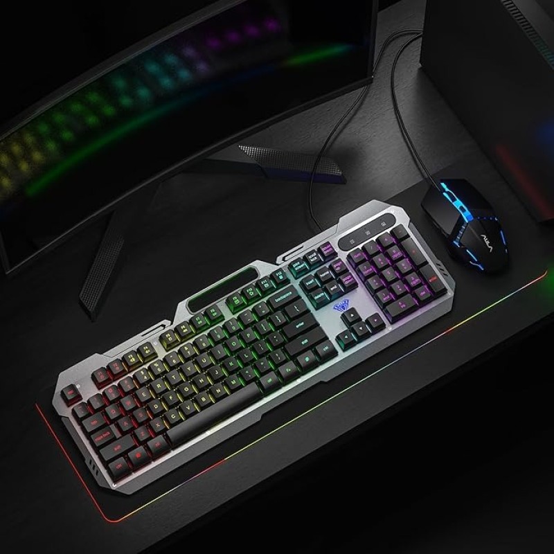 AULA F2023 Keyboard & Mouse Combo – 104‑Key Wired USB Combo With RGB