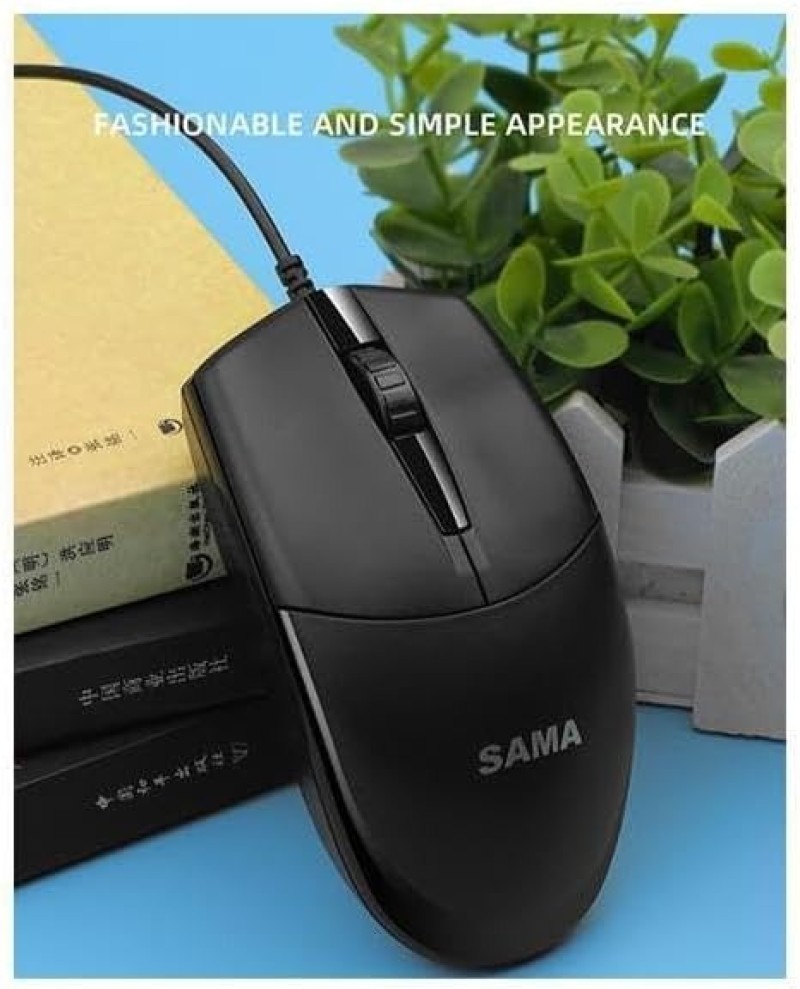 SAMA M20 Wired USB Mouse – Ergonomic Design, 1000 DPI, Anti-Skid Roller