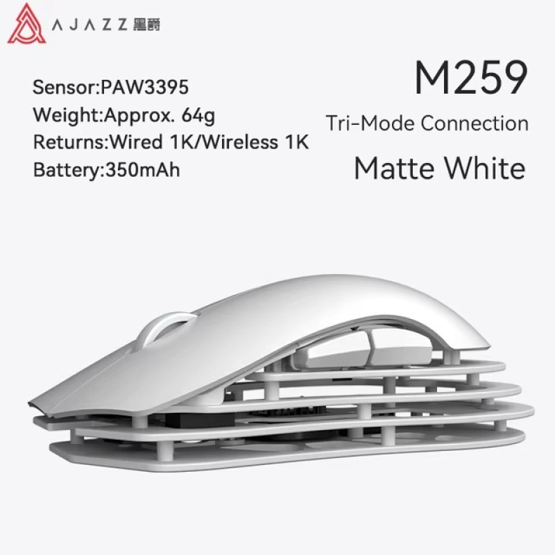 AJAZZ Light Kryptonite Shadow M259 Magnesium Alloy Mouse - 26,000 DPI, Tri-Mode Connectivity, RGB Lighting