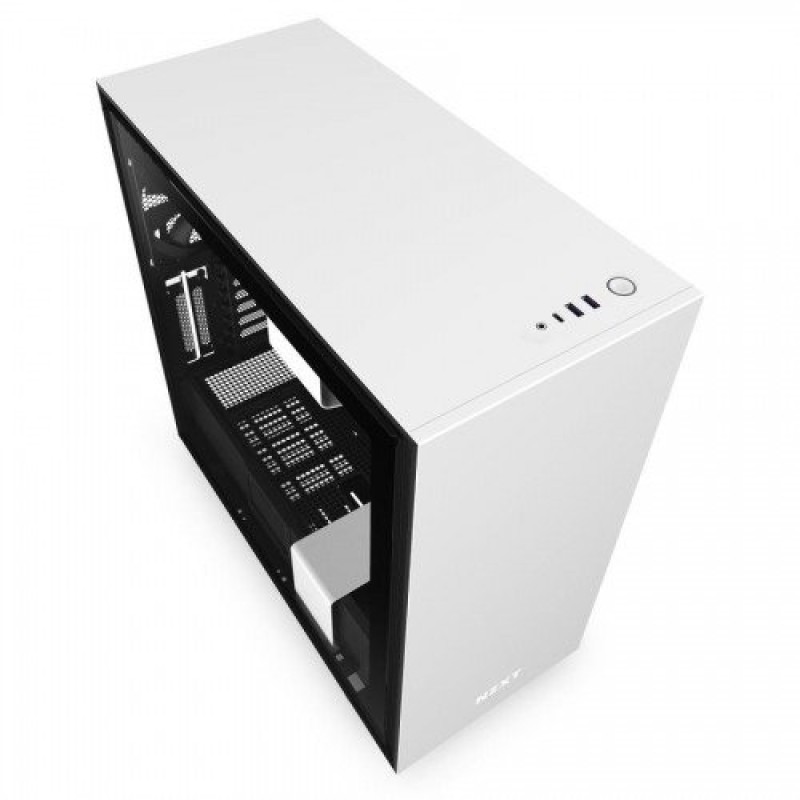 NZXT H710i ATX Mid Tower, Front I/O USB Type-C Port, Tempered Glass Side, RGB Lighting , Matte-white