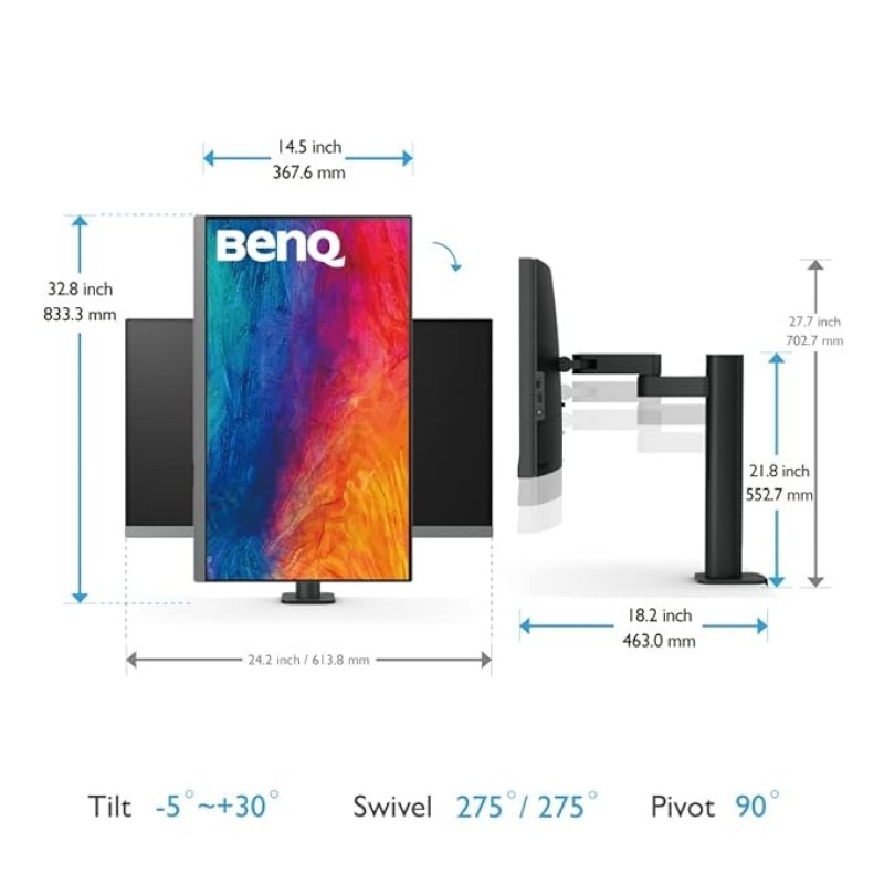 BenQ PD2706UA 27-Inch 4K Designer Monitor Price In Nepal – USB-C 90W, Ergo Arm, Pantone & CalMan Validated