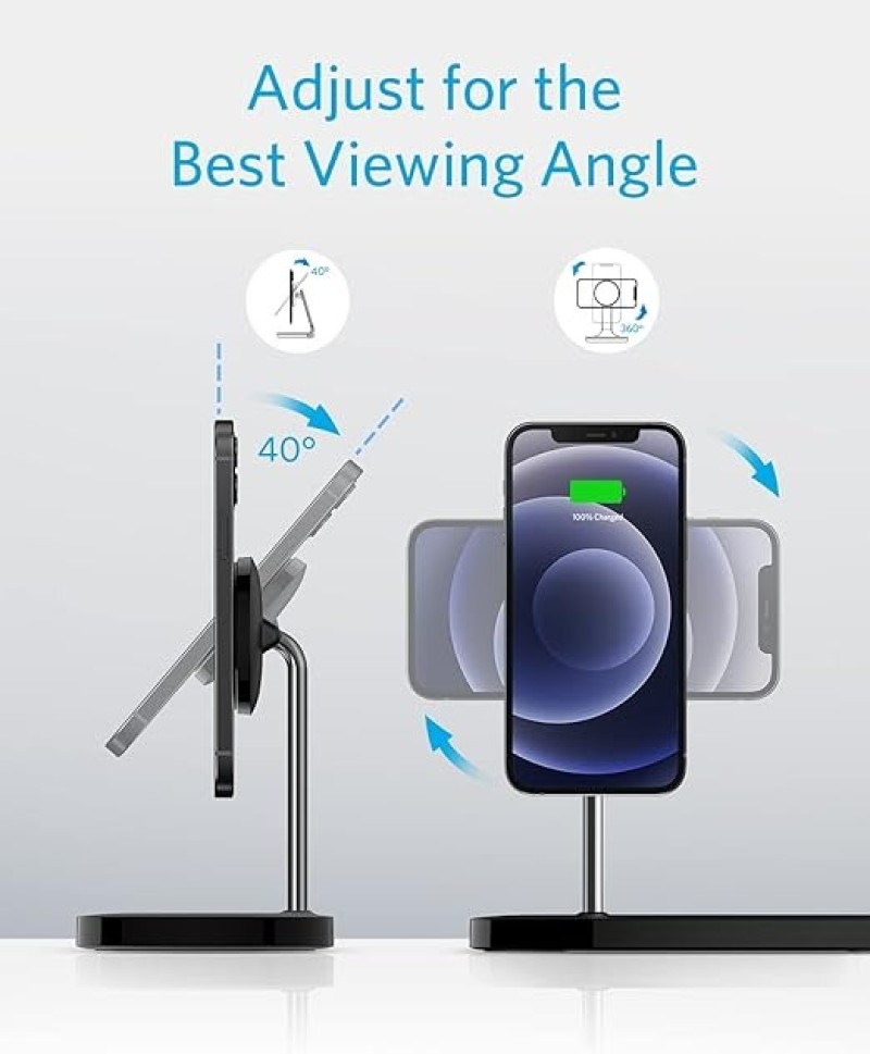 Anker Wireless Charging Station & 20W Charger, 533 Magnetic Wireless Charger (3-in-1 Stand)