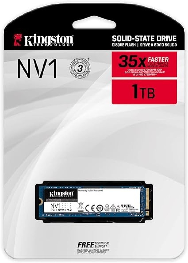 Kingston NV1 1TB M.2 2280 NVMe PCIe Internal SSD Up To 2100 MB/s