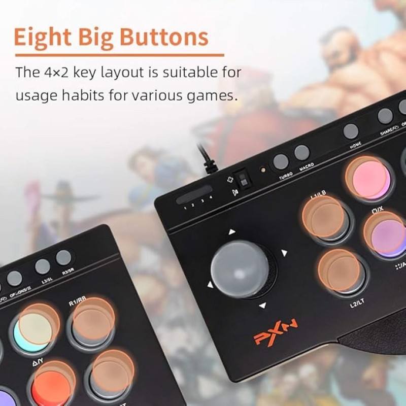PXN Arcade Fighting Joystick Controller – USB Wired Arcade Stick For PC & Console Gaming