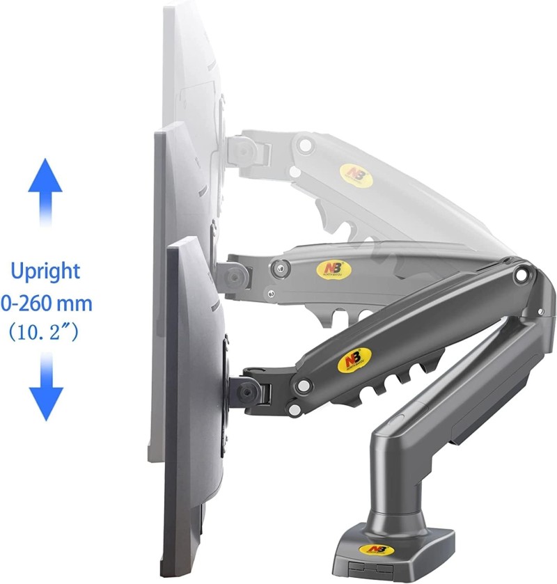 North Bayou F80 Single Monitor Arm – Black