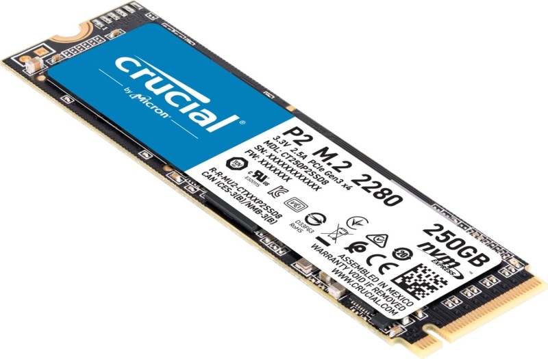 Crucial P2 250GB 3D NAND NVMe PCIe M.2 SSD Up To 2400MB/s