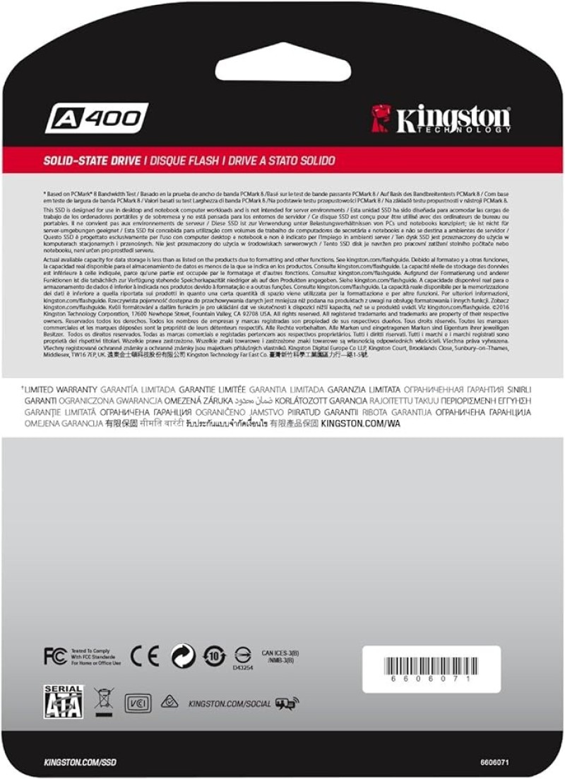 Kingston 480GB A400 SATA 3 2.5" Internal SSD