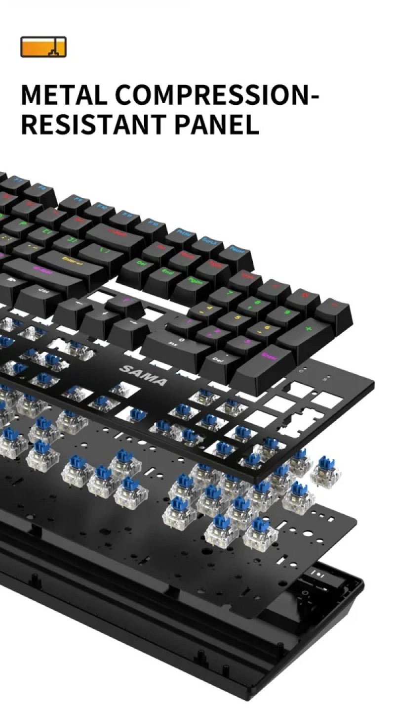 SAMA CK1900 RGB Mechanical Gaming Keyboard (Blue Switch) + Gaming Mouse Combo