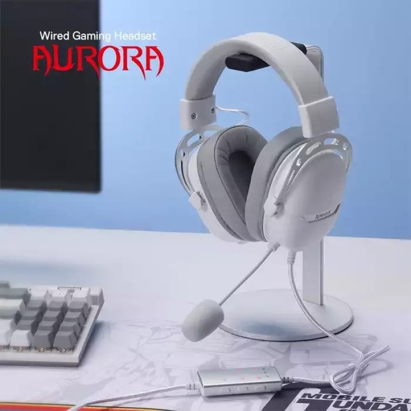 REDRAGON H376 AURORA WIRED GAMING HEADSET - WHITE