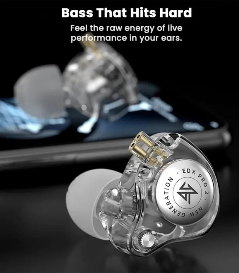 KZ EDX Pro 2 Silver-Plated Detachable IEM With Mic – Type-C – White
