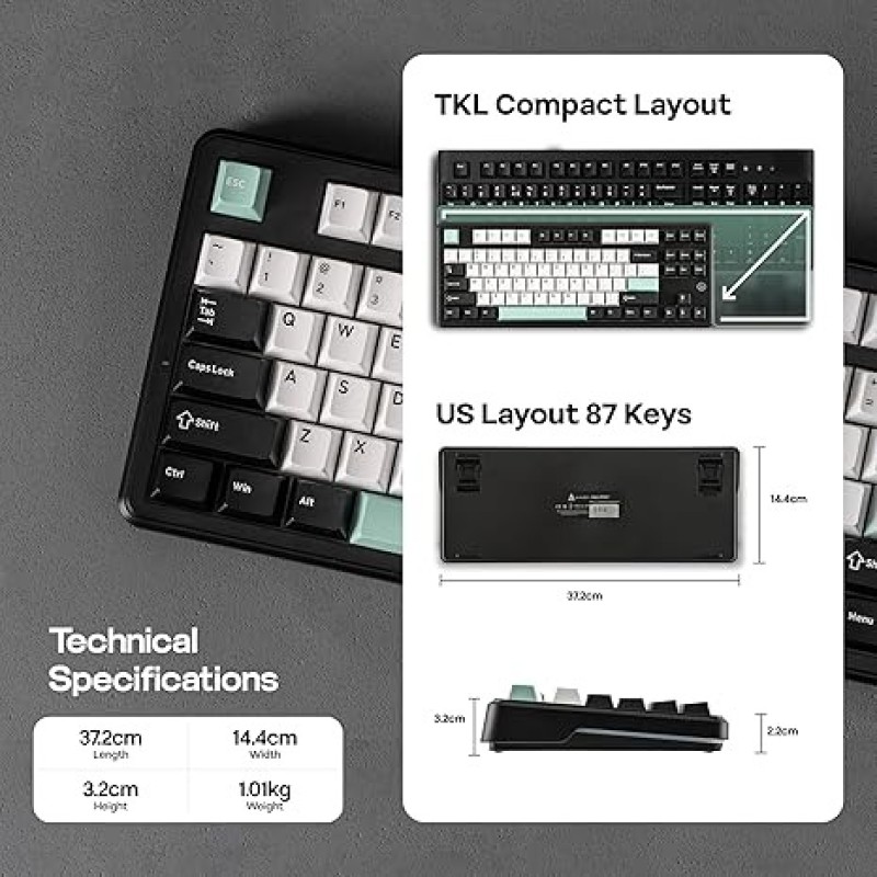 AJAZZ AK870 V2 Daydream Switch Mechanical Keyboard – RGB, Wireless