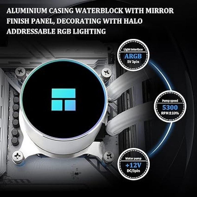 Thermalright Frozen Magic 360 Scenic V2 Water Cooling CPU Cooler, 360 White Cooling Row Specification, 3×120mm PWM Fan, S-FDB V2.0 Bearing, Suitable For AMD/AM4, Intel LGA1700/1150/1151/1200/2066