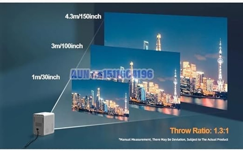 AUN ET50S Android 9.0 Smart LED Full HD 1080p Projector For Home 4K 660 ANSI | 6900 Lumens WiFi Bluetooth Apps, Miracast DLNA/Airplay Support, HDMI USB Speaker And Remote Control Portable Projector For Home Cinema