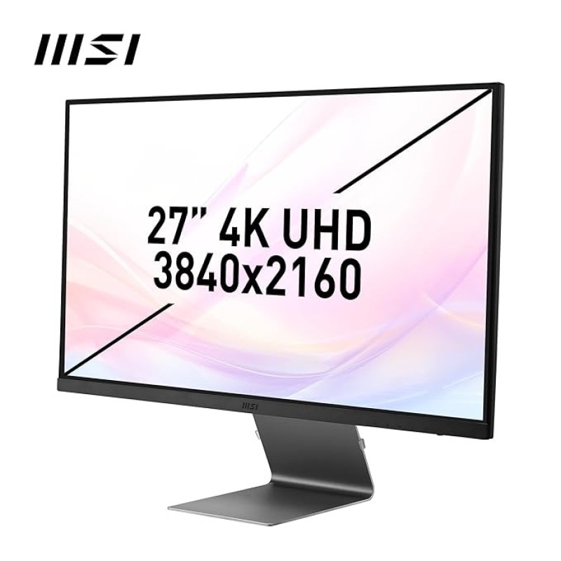 MSI Modern MD271UL 27 Inch 4K UHD Professional Productivity Monitor 3840 X 2160 IPS Panel, Eye-Friendly Screen, 99% DCI-P3 / 139% SRGB Colour Gamut - 2 X HDMI 2.0b, DP 1.2a, USB Type-C (65W PD)