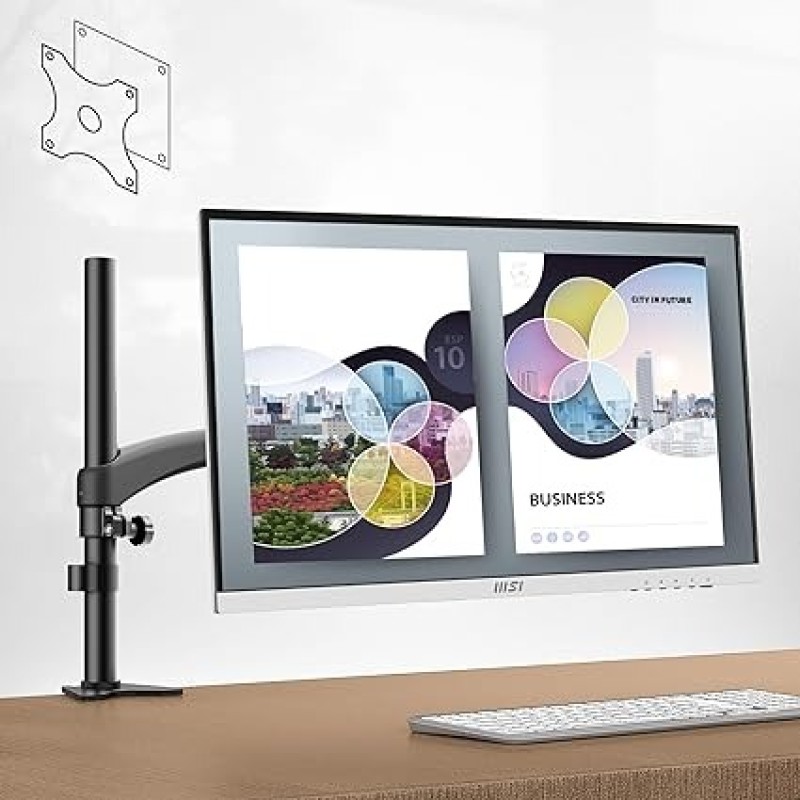 MSI Pro MP273AW, 27" Monitor, 1920 X 1080 (FHD), IPS, 100Hz, TUV Certified Eyesight Protection, 4ms, Displayport, HDMI, Tilt, Whit