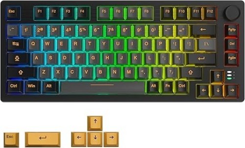 DAREU EK75PRO Wireless 75% RGB Mechanical Gaming Keyboard - Hot-Swappable, Knob Control, 3 Modes, PBT Keycaps
