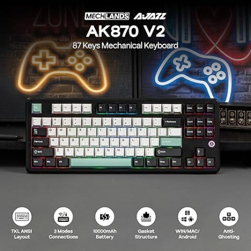 AJAZZ AK870 V2 Daydream Switch Mechanical Keyboard – RGB, Wireless