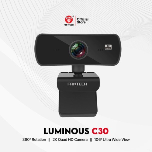 C30 Luminous 2K 4MP Webcam With Built-in Microphone & Tripod Mount
