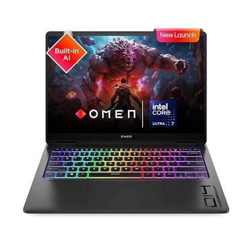 HP OMEN Transcend, Built-in AI, Intel Core Ultra 7 155H, 8GB RTX 4060 GPU, 14-inch (35.6 Cm), 2.8K, OLED, 48-120Hz, 500 Nits, 16GB LPDDR5x, 1TB SSD, RGB Backlit KB, (MSO, Black, 1.63 Kg), Fb0007TX
