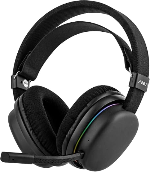 Aula G7 Wireless Gaming Headset With Detachable Mic, RGB, 2.4GHz, Bluetooth & Wired Mode
