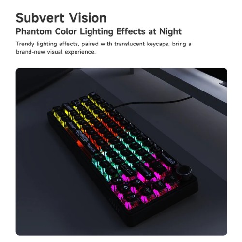 AJAZZ AK690 68-Key Wired Mechanical Keyboard – Peach Mist Switch Black