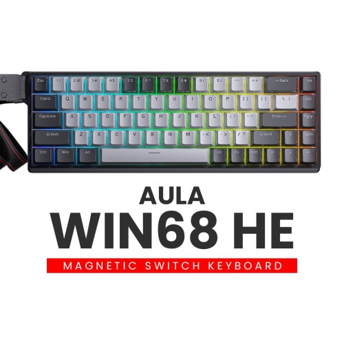 AULA WIN68 HE PRO Xingyi Magnetic Switch Keyboard – Grey Black