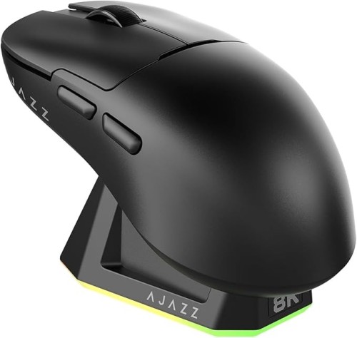 AJAZZ AJ159 PRO Tri-Mode Wireless Gaming Mouse – Bluetooth/2.4G/USB-C, PAW3395 Sensor, Ultra Lightweight, RGB Charging Dock