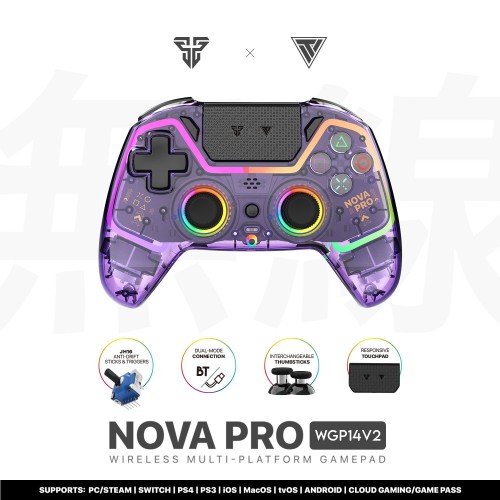 Fantech Nova Pro WGP14 V2 Wireless Hall Effect Gamepad – Nova Pro Purple (BT 5.3, 6-Axis Gyro)