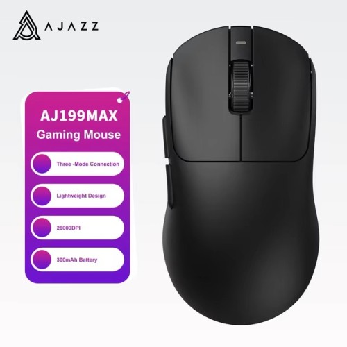 AJAZZ AJ199 MAX Lightweight 51g Triple Mode Gaming Mouse - 26,000 DPI, USB Wired & Bluetooth