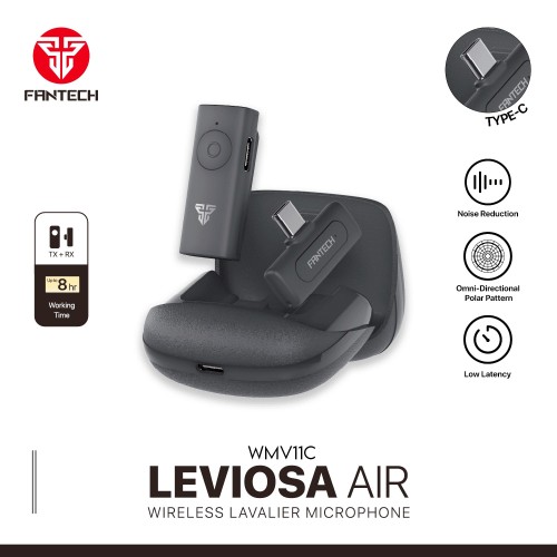Leviosa Air WMV11L Dual Wireless Lavalier Microphone (Type-C & Lightning)