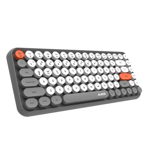 Ajazz 308i Wireless Bluetooth Keyboard – 84 Keys, Retro Round Keycaps, Silent, Multi-Device