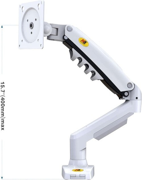 North Bayou F80 Single Monitor Arm – White