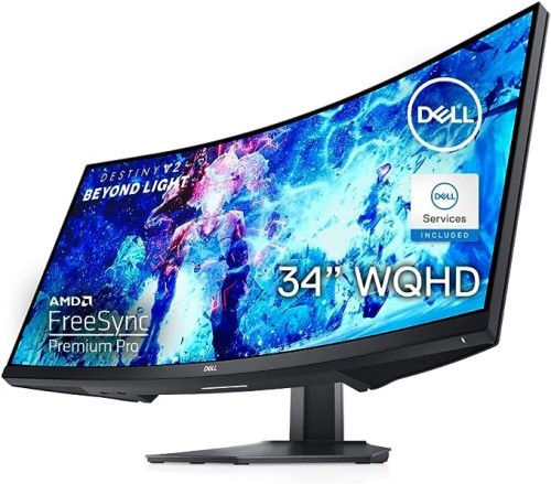 Dell Curved Gaming, 34 Inch Curved Monitor With 144Hz Refresh Rate, WQHD (3440 X 1440) Display, Black - S3422DWG