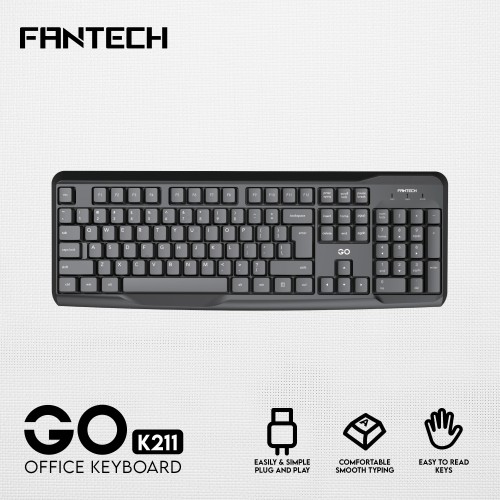Fantech K211 104-Key Full-Size Wired Keyboard – Lightweight & Multi-OS Compatible
