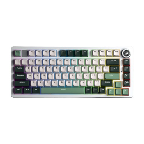 LEOBOG Hi75C Pro Wireless Mechanical Keyboard – White Green (Ice Vein Linear Switch)