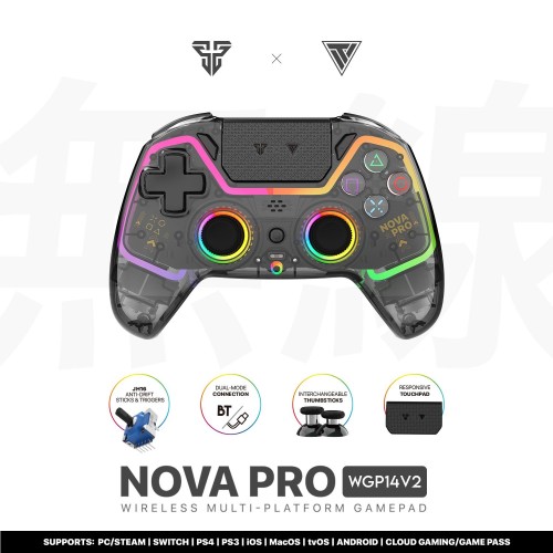 Fantech Nova Pro WGP14 V2 Wireless Hall Effect Gamepad – Nova Pro Black (BT 5.3, 6-Axis Gyro)