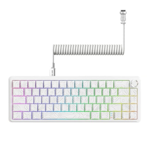 ATTACK SHARK X65PRO HE Rapid Trigger Wireless Magnetic Gaming Keyboard (White) – 8000Hz, 0.01mm RT, Tri-Mode