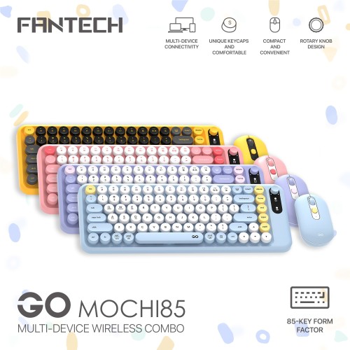 Fantech Go Mochi 85 (WK898) Wireless Keyboard & Mouse Combo – 85 Keys, Multi-Device Support