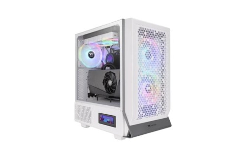 Thermaltake Ceres 300 TG ARGB Snow Mid-Tower ATX PC Case – White