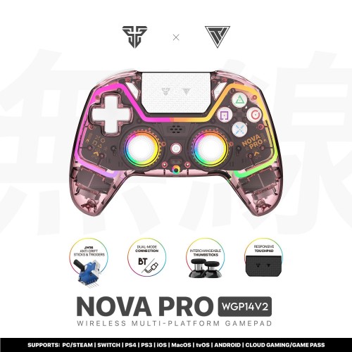 Fantech Nova Pro WGP14 V2 Wireless Hall Effect Gamepad – Nova Pro Pink (BT 5.3, 6-Axis Gyro)